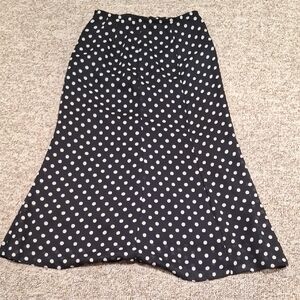 Harve Benard Black and White Polka Dot Maxi Skirt